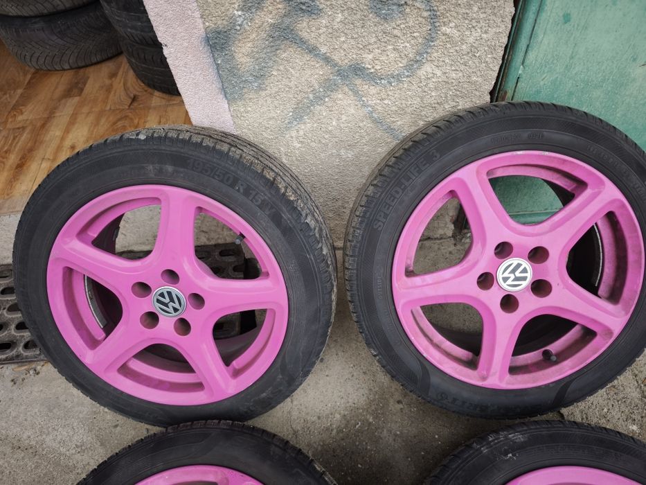 Джанти 15" 5х100  с Летни гуми 195/50 Golf,POLO,Seat,Skoda,Audi a3