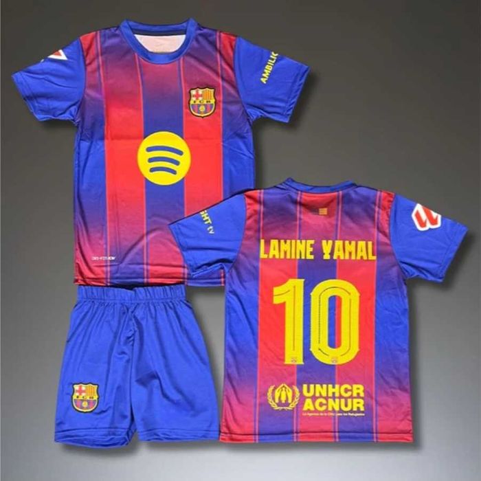 Екип Ламин Ямал 10 с Чорапи Барселона, детски Екип 2026 Комплект