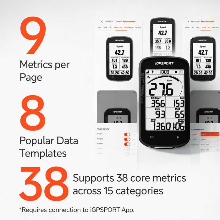 GPS вело компютър IGPSPORT BSC-100 MAX, Дисплей: 3.0", до 40 часа работа, Тегло: 68 г