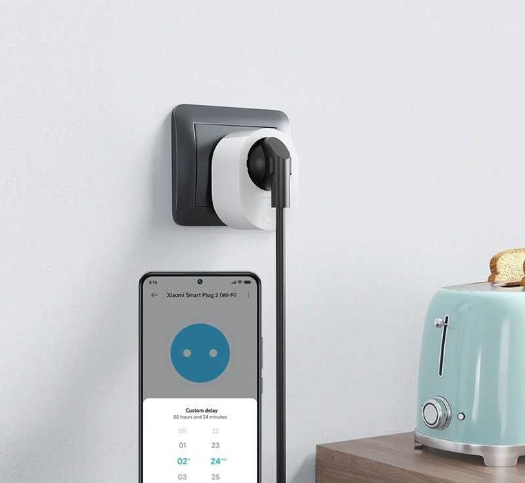 Розетка работает с приложением Xiaomi Mi Smart Plug 2 (EU, Wi-Fi)