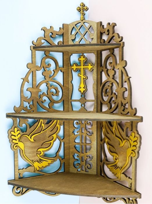 Полка для икон угловая, иконостас