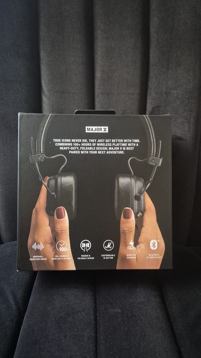 Căști On-Ear Marshall Major V Bluetooth, Negre – Noi, Sigilate