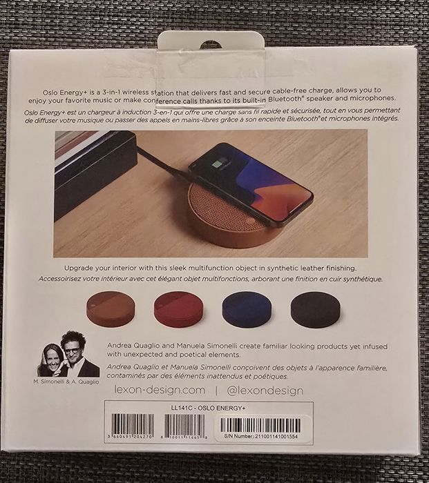 Încărcător telefon wirless + boxă Lexon