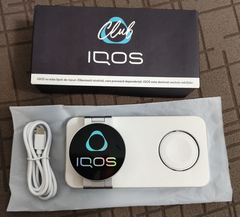 NOU Încărcător wireless magnetic 3 în 1 IQOS (Telefon, Căști, Ceas)