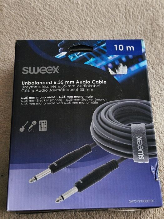 Cablu Audio Jack 6.35 mm Sweex - 10 metri - NOU / Sigilat