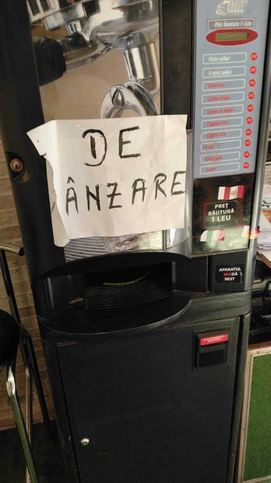 Automat cafea profesional vending, cafea boabe, monedar – funcțional