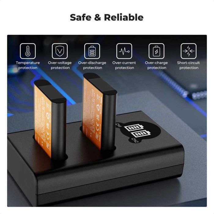 Комплект 2 батерии DB-110 / D-Li92B / D-Li90B + зарядно K&F Concept