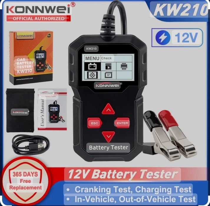 Тестер за акумулатор 12v / 24v проверка на акумулатор товарна вилка