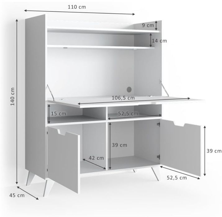 Бюро/шкаф с прибиращ плот Vicco 4259