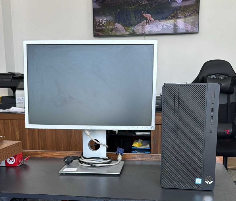 Set Calculator HP 290 G1 MT si monitor DELL P2217, LED, 22 inch, i3-7100, 4 gb ram ddr4, SSD 240 GB, WIN 10 PRO, bonus tastatura si mouse