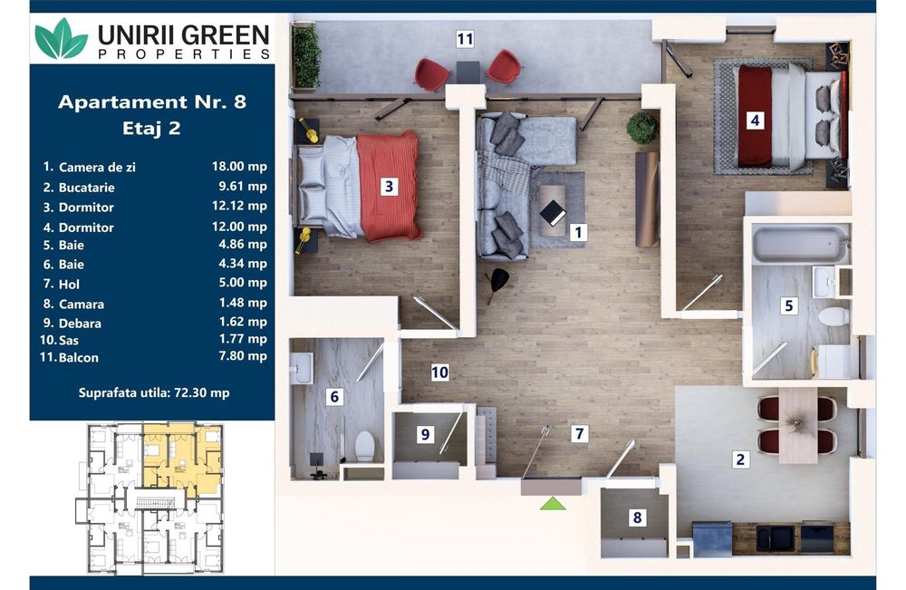 Apartamente cu 3 camere direct de la dezvoltator