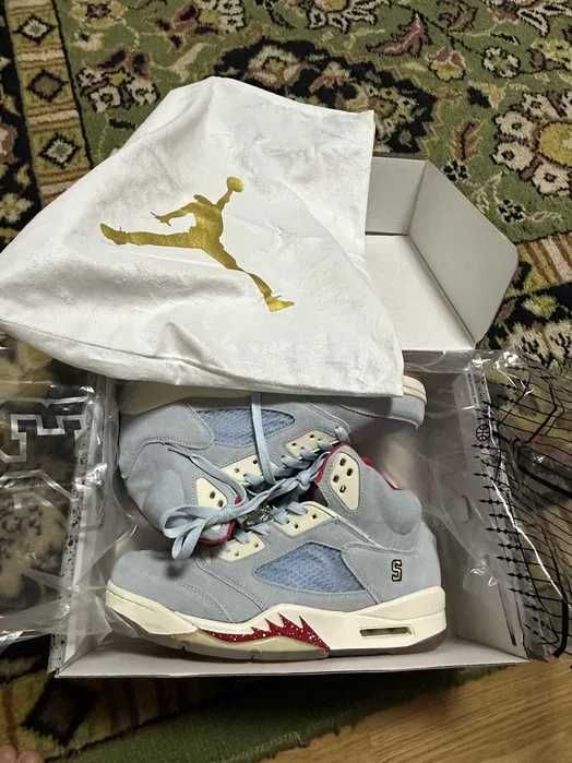 J5 Jordan 5 Retro Trophy Room Ice Blue Original/Real StockX/CheckCheck