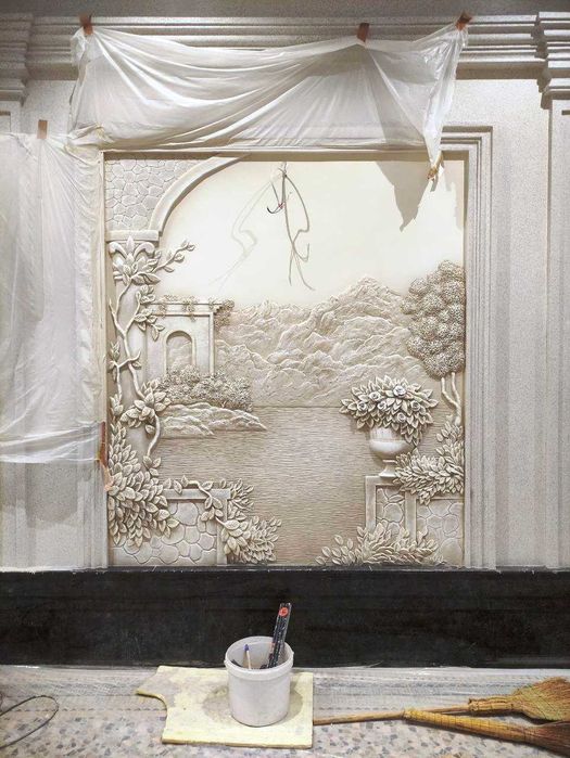 Toshkent O'zbekiston Bo'ylab Premium Plastik Fasad Dekori Ganch Naqsh