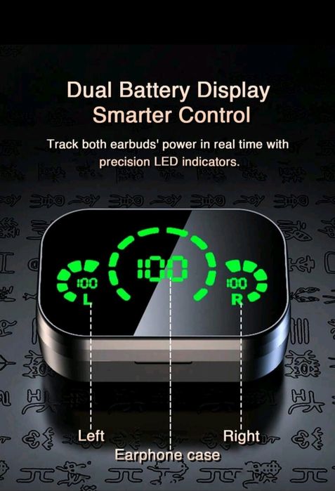 Безжични слушалки с двоен LED дисплей