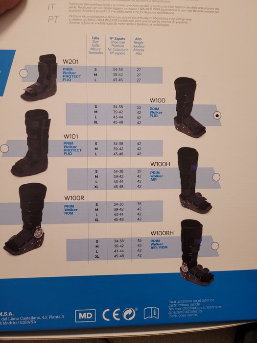 Vand ORTEZĂ Glezna  PRIM Fixed Walker  L