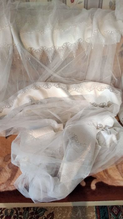 Тюль белая с рисунком 3000,, без рисунка 1500тенге