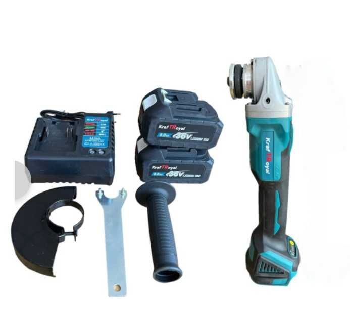 Акумулаторен ъглошлайф 36V 8,0 Ah + 2 батерии и зарядно в куфар в к-т