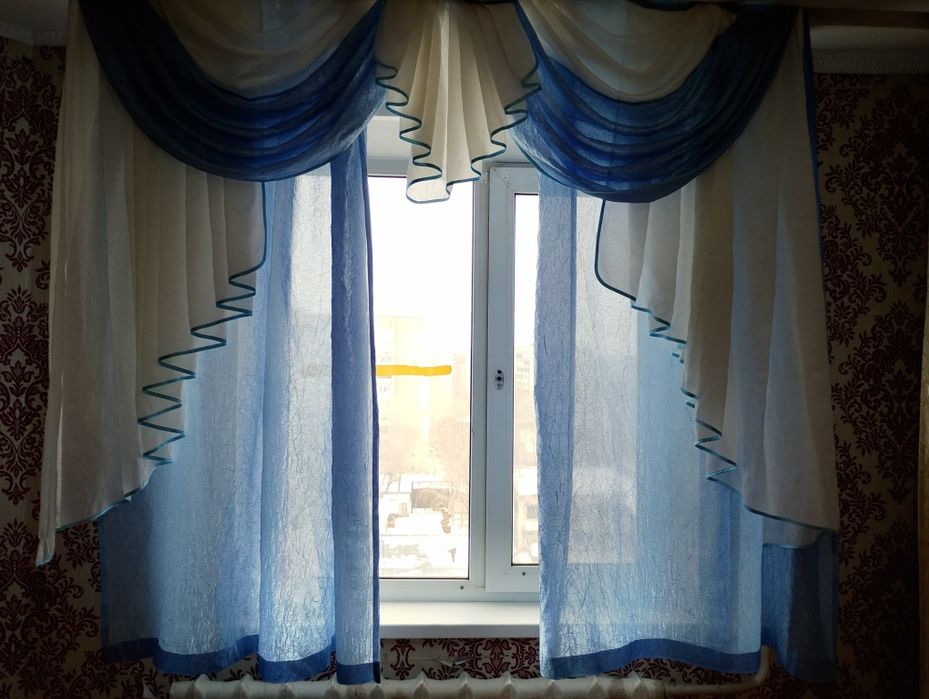 Шторы для кухни с дамбрикеном