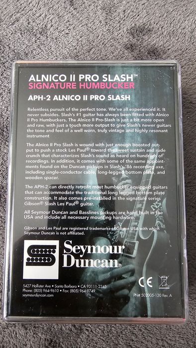 Set Doze Seymour Duncan APH-2 Slash Signature (Alnico II Pro) – Cutie Originală