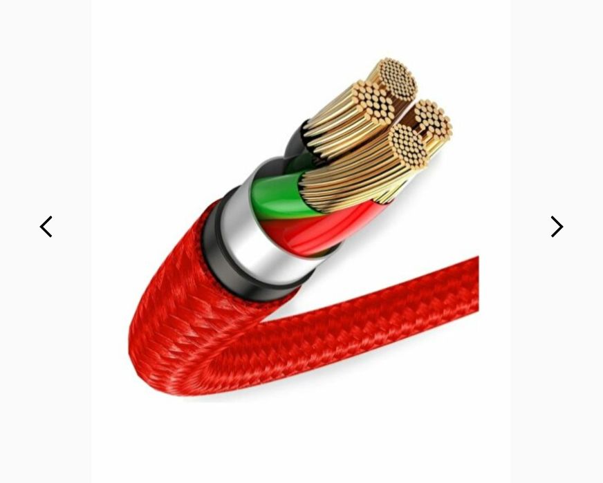 Светещ LED, устойчив кабел черен цвят  за зареждане и синхронизиране д