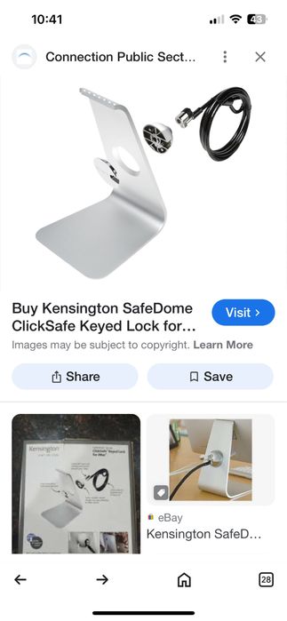 KENSINGTON SafeDome монтирана заключваща стойка за iMac