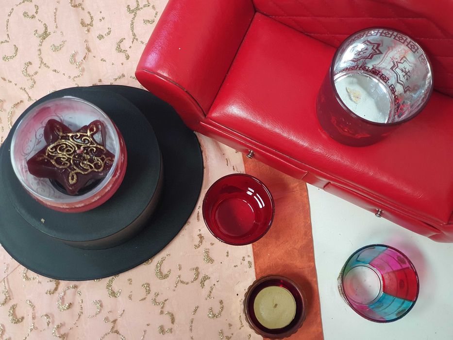 Pahare pentru lumanari pastile de Craciun