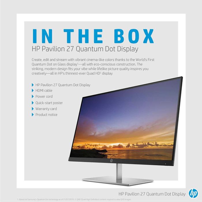 HP Pavilion 27" Quantum Dot (2K / HDR) sotiladi!