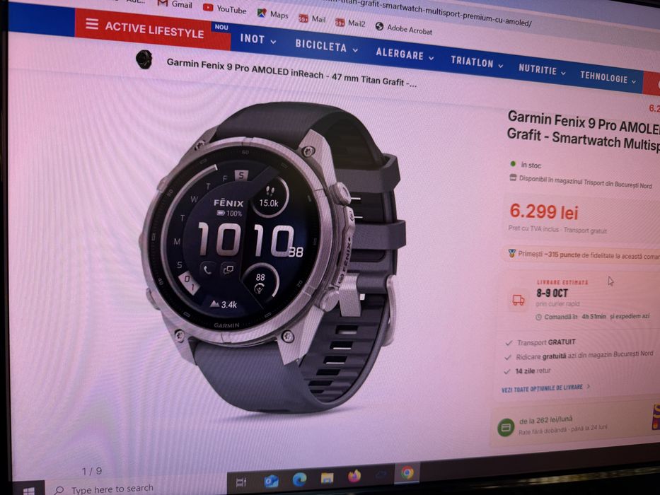 Ceas GARMIN FENIX 9 Amoled inreach -47 mm