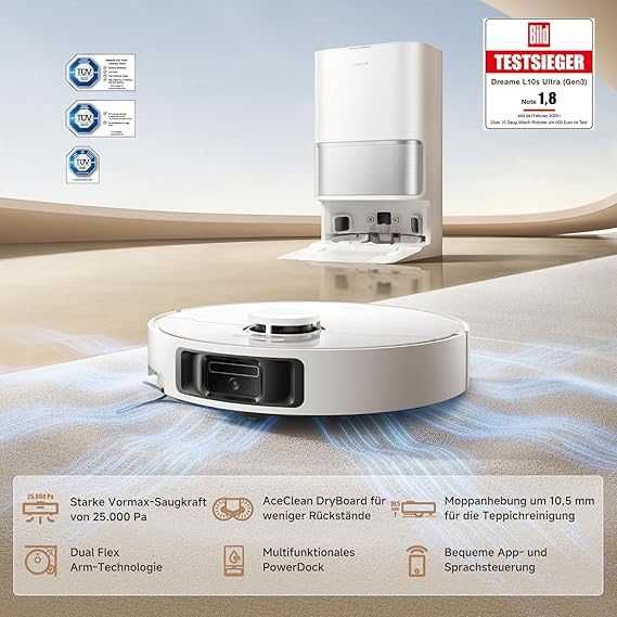 Dreame L10s Ultra Gen3 премиум робот прахосмукачка, моп, до 25 000Pa