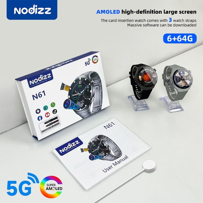 Smart Watch Nodizz N61, 5G Sim card, Sim kartali soat,Умный смарт часы