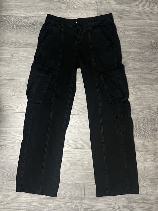 Черен дълъг карго панталон