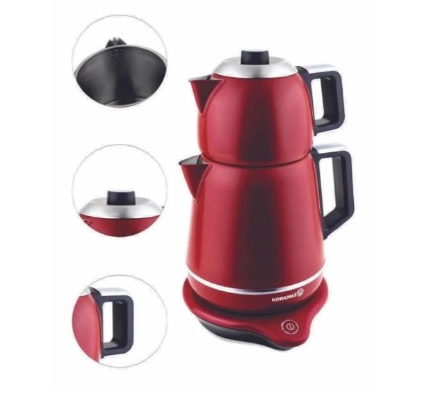 Электрический чайник + чайный набор Korkmaz Demiks (A332-01) красный