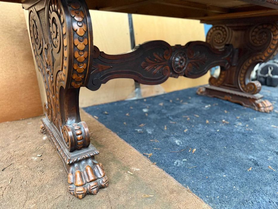 Masa Vintage Extensibila din lemn Stil Neo Baroc; Masa cu blat 195x85