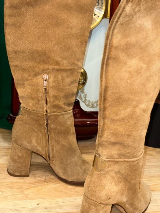 Сапоги zara замш