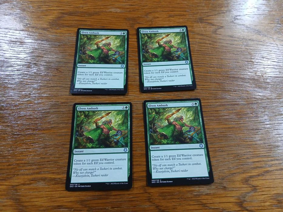 set 4 carti joc Elven Ambush (GN3) pt Magic The Gathering