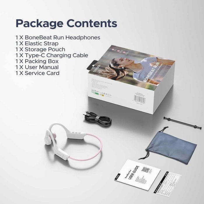 Слушалки DOOGEE с костна проводимост, спортни Bluetooth слушалки