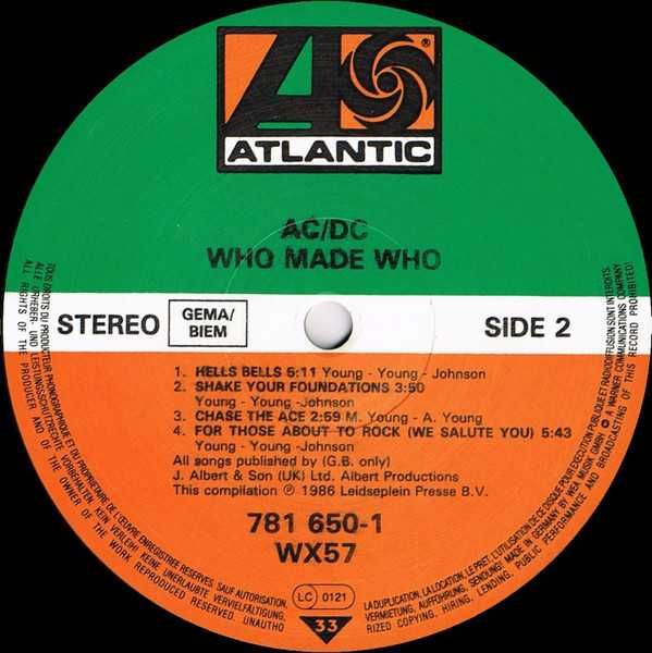 Пластинка винил AC/DC ‎– Who Made Who