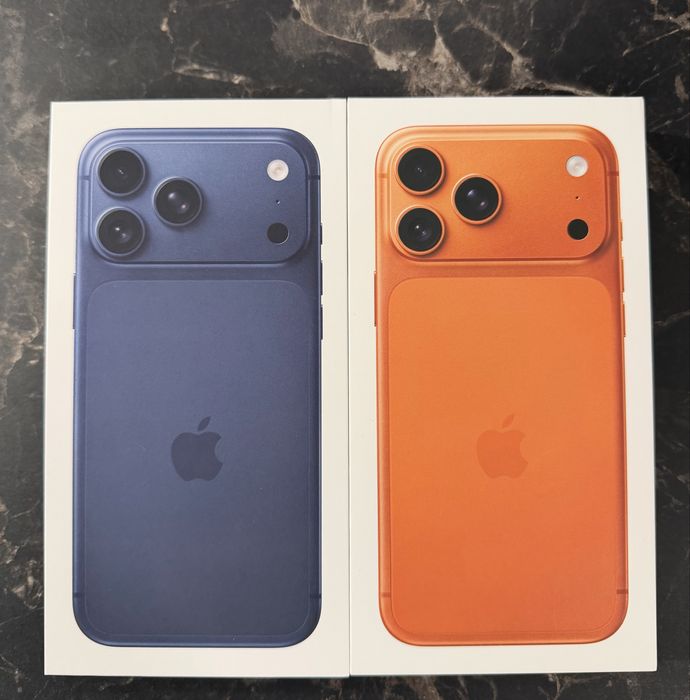 Vand iPhone 17 Pro Max, nou, Deep Blue si Orange, 256GB, sigilate.