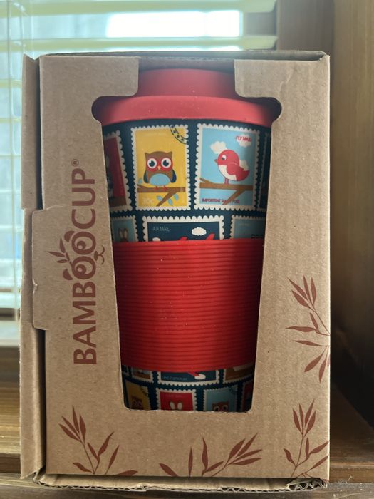 Еко чаша от бамбук (чисто нова, в кутия) - 400ml