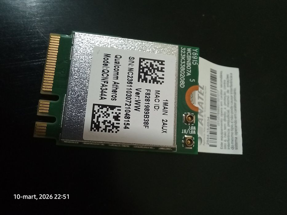 WIFI modul Qualcomm Atheros QCNFA344A 802.11ac 2.4G/5G, Bluetooth 4.1
