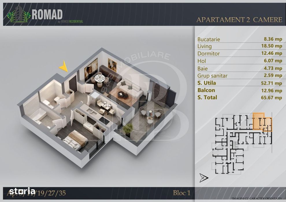 Apartament 2 camere Proiect Premium Independent Energetic