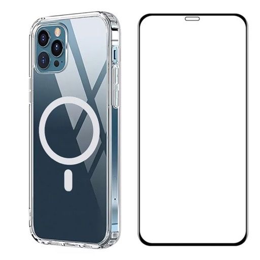 Husa Cercle MagSafe + Folie Sticla Iphone 12/13/14/15/16E/17 PRO MAX