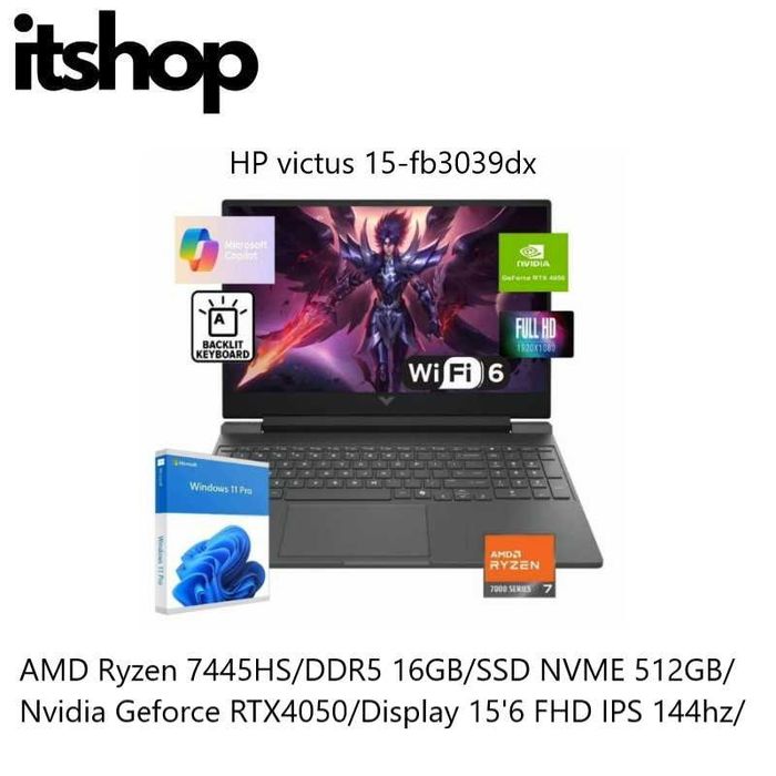 HP victus 15-fb3093dx Ryzen 7 7445HS/16/512/RTX4050/Display 15'6 FHD