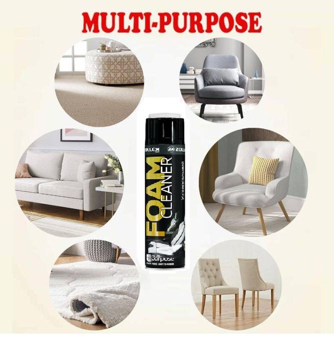 пяна за почистване - интериорна с четка zollex 650мл. zc-233, ...