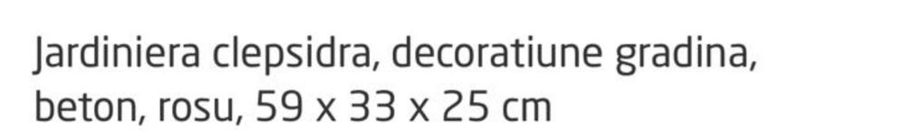 Jardiniera clepsidra din beton