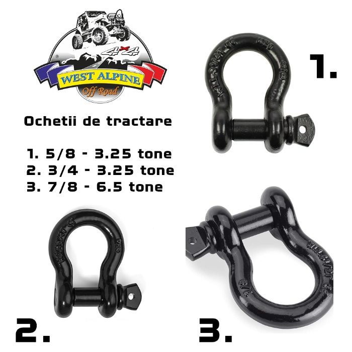 Ochet tractare auto 3,25, 4.75, 6.5 tone forta tractare