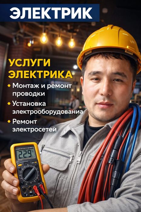 Электрик на дом АЛМАТы 24/7 Быстро , недорого,с гарантией