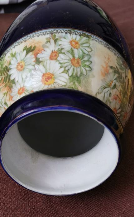 Vaza de colectie portelan Alt Wien cobalt pictura Vanloo