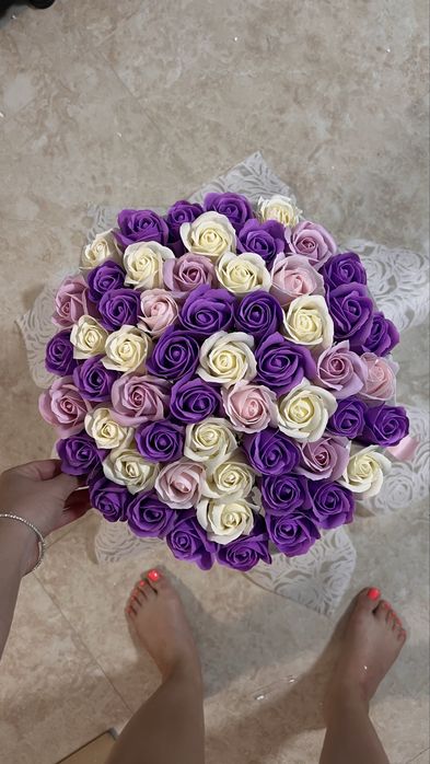 Букет, подарък за рожден ден, цветя, рози