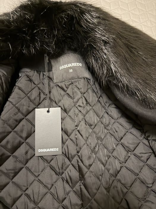 Палто от вълна и естествен косъм Dsquared2